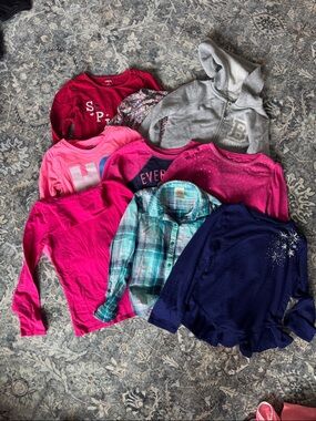 Bundle of 9 Girls Long Sleeve Tops